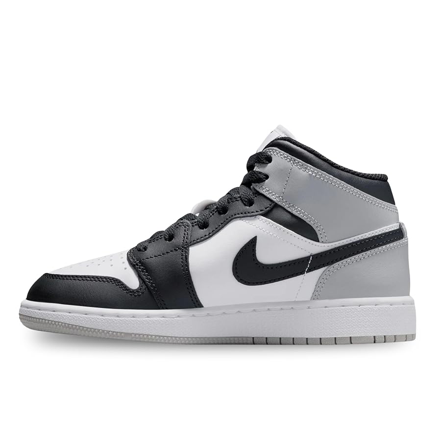 Amazon.com | Air Jordan 1 Mid Big Kids' Shoes (White/Light